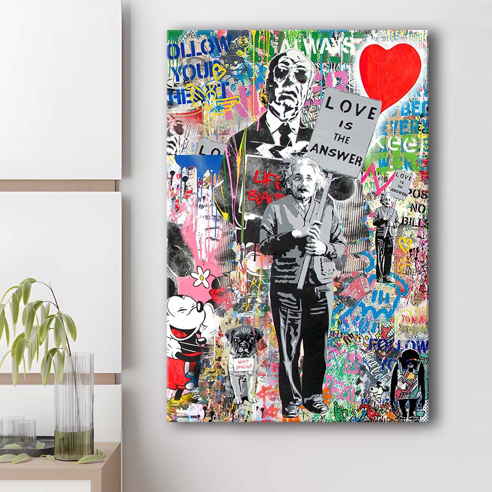 Love Is The Answer, Colorful Graffiti Painting Art, Canvas Print, Luxury Wall Art Decor, Modern Art