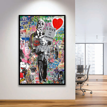 Love Is The Answer, Colorful Graffiti Painting Art, Framed Art Print, Picture Framed Wall Art Decor