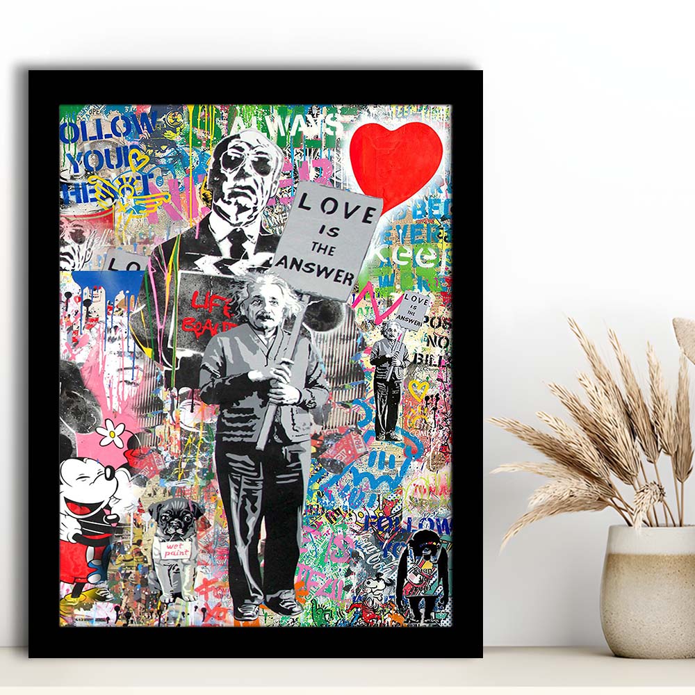 Love Is The Answer, Colorful Graffiti Painting Art, Framed Art Print, Picture Framed Wall Art Decor