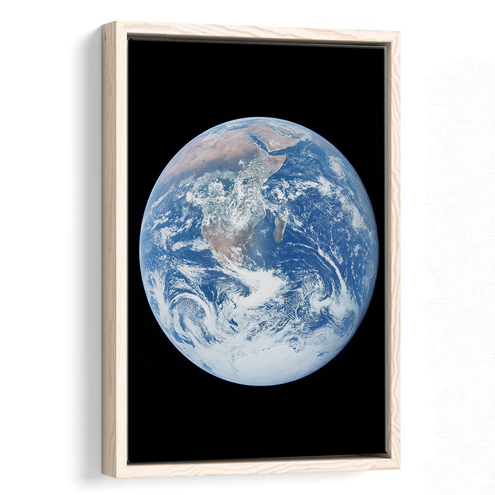Earth Wall Art, The Blue Marble, Science Classroom, Home Office Decor, Floating Framed Canvas Print
