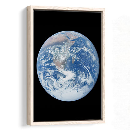 Earth Wall Art, The Blue Marble, Science Classroom, Home Office Decor, Floating Framed Canvas Print