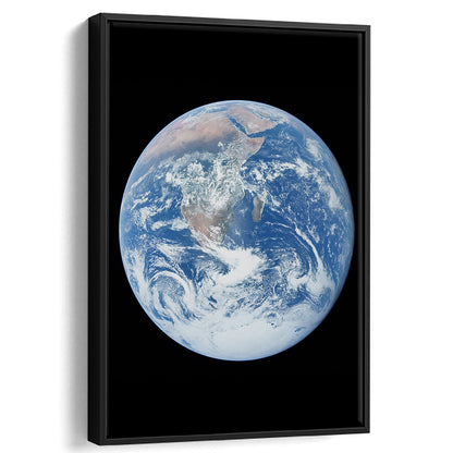 Earth Wall Art, The Blue Marble, Science Classroom, Home Office Decor, Floating Framed Canvas Print