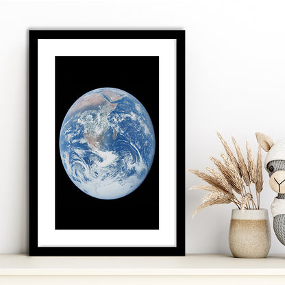Earth Wall Art, The Blue Marble, Science Classroom, Home Office Decor, Framed Art Print White Border Wall Decor