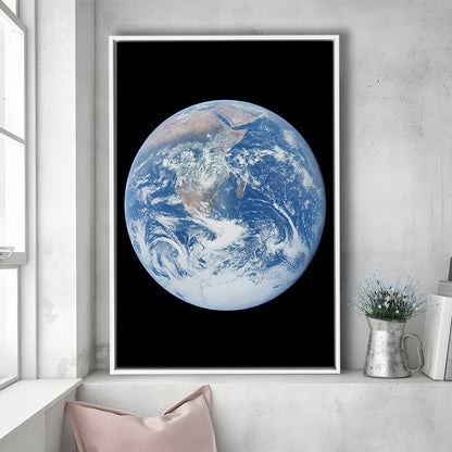 Earth Wall Art, The Blue Marble, Science Classroom, Home Office Decor, Floating Framed Canvas Print