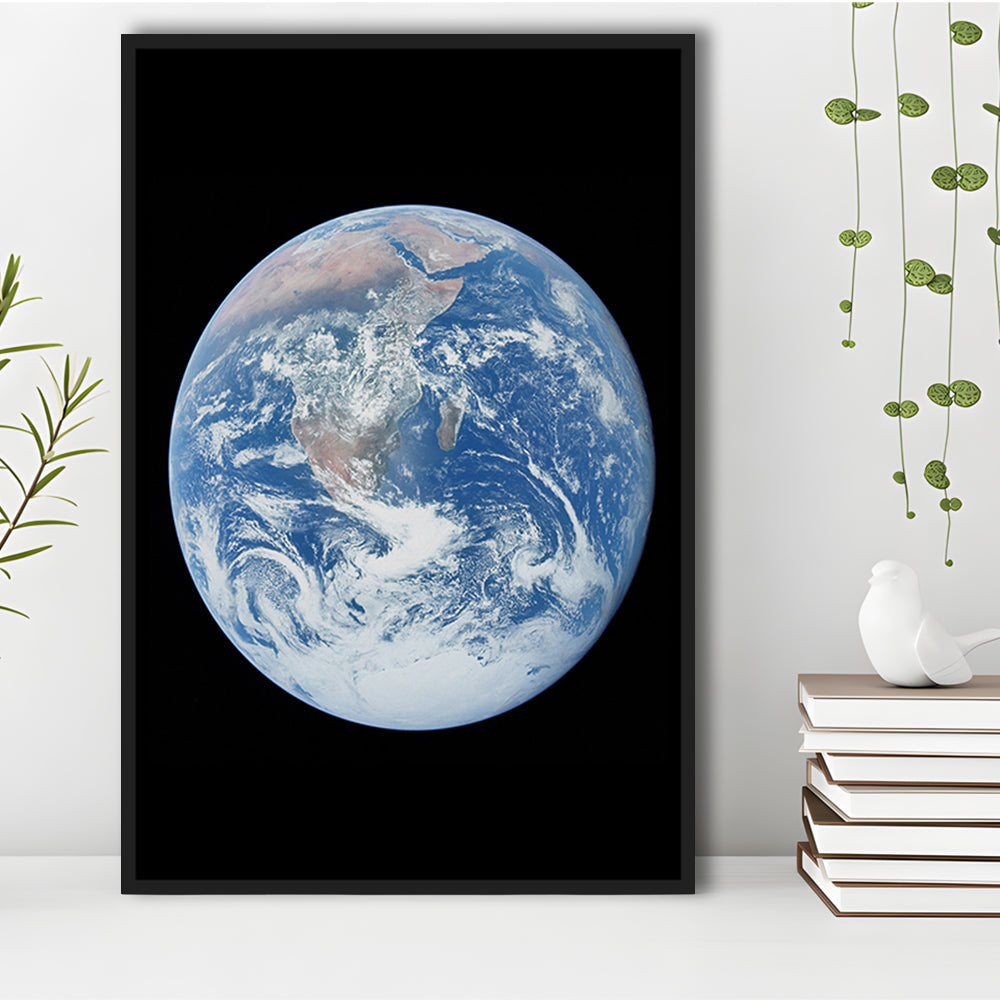 Earth Wall Art, The Blue Marble, Science Classroom, Home Office Decor, Floating Framed Canvas Print
