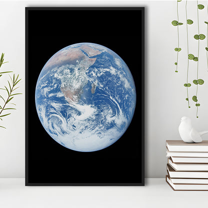 Earth Wall Art, The Blue Marble, Science Classroom, Home Office Decor, Floating Framed Canvas Print