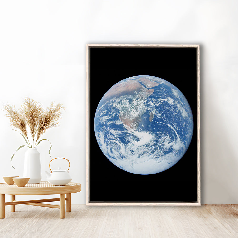 Earth Wall Art, The Blue Marble, Science Classroom, Home Office Decor, Floating Framed Canvas Print