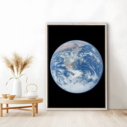 Earth Wall Art, The Blue Marble, Science Classroom, Home Office Decor, Floating Framed Canvas Print