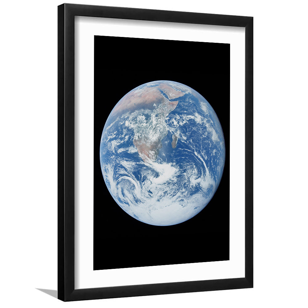 Earth Wall Art, The Blue Marble, Science Classroom, Home Office Decor, Framed Art Print White Border Wall Decor