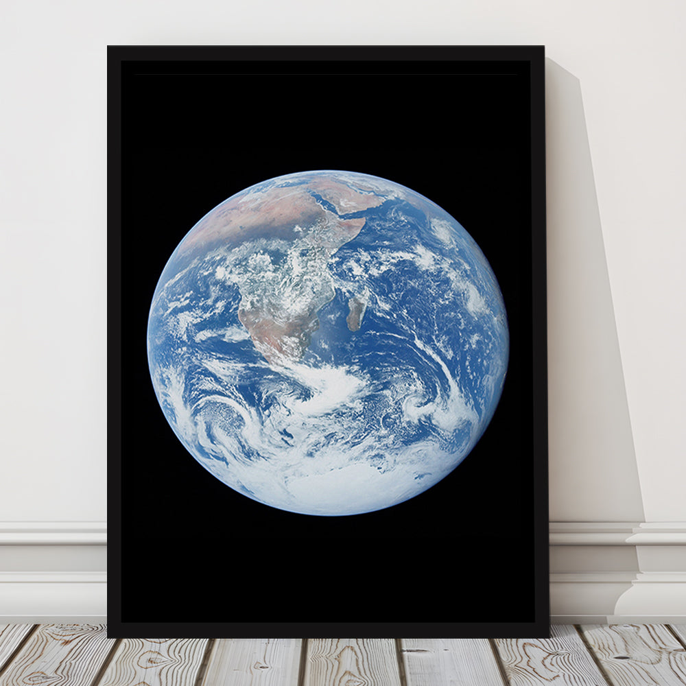 Earth Wall Art, The Blue Marble, Science Classroom, Home Office Decor, Floating Framed Canvas Print