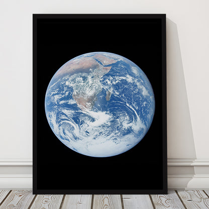 Earth Wall Art, The Blue Marble, Science Classroom, Home Office Decor, Floating Framed Canvas Print