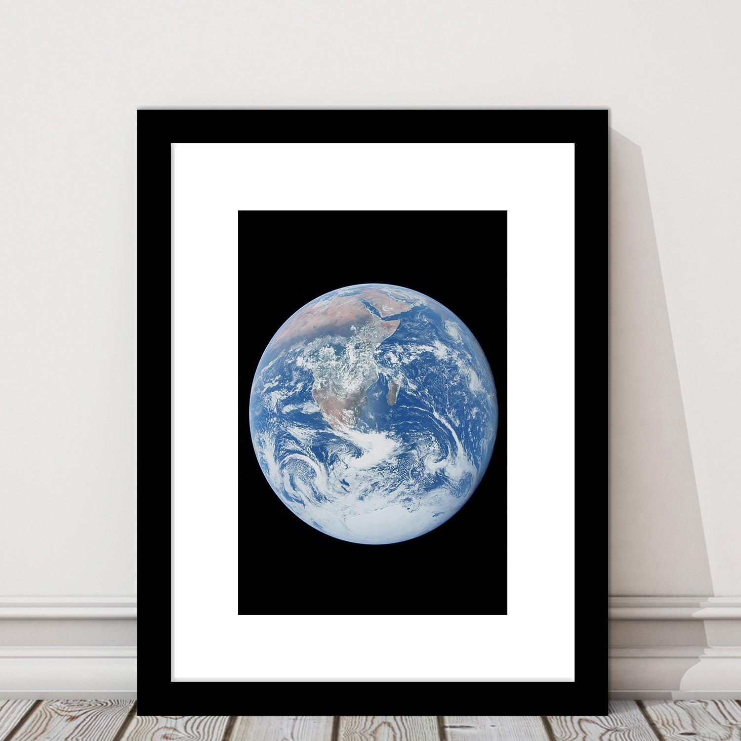 Earth Wall Art, The Blue Marble, Science Classroom, Home Office Decor, Framed Art Print White Border Wall Decor