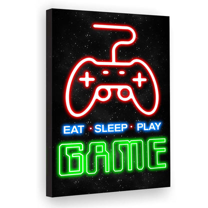 Eat Sleep Play Game, Game Room Art Wall Decor, Canvas Print, Luxury Wall Art Decor, Modern Art