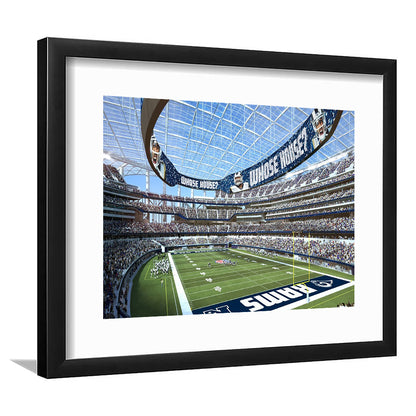 Economics Sports Stadium, Stadium Canvas, Sport Art, Gift for him, White Border Framed Art Print Wall Decor