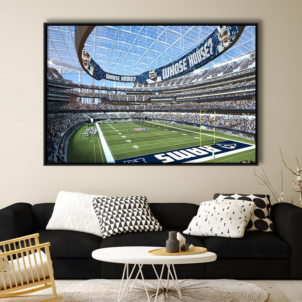 Economics Sports Stadium, Stadium Canvas, Sport Art, Framed Canvas Print Wall Art, Floating Frame
