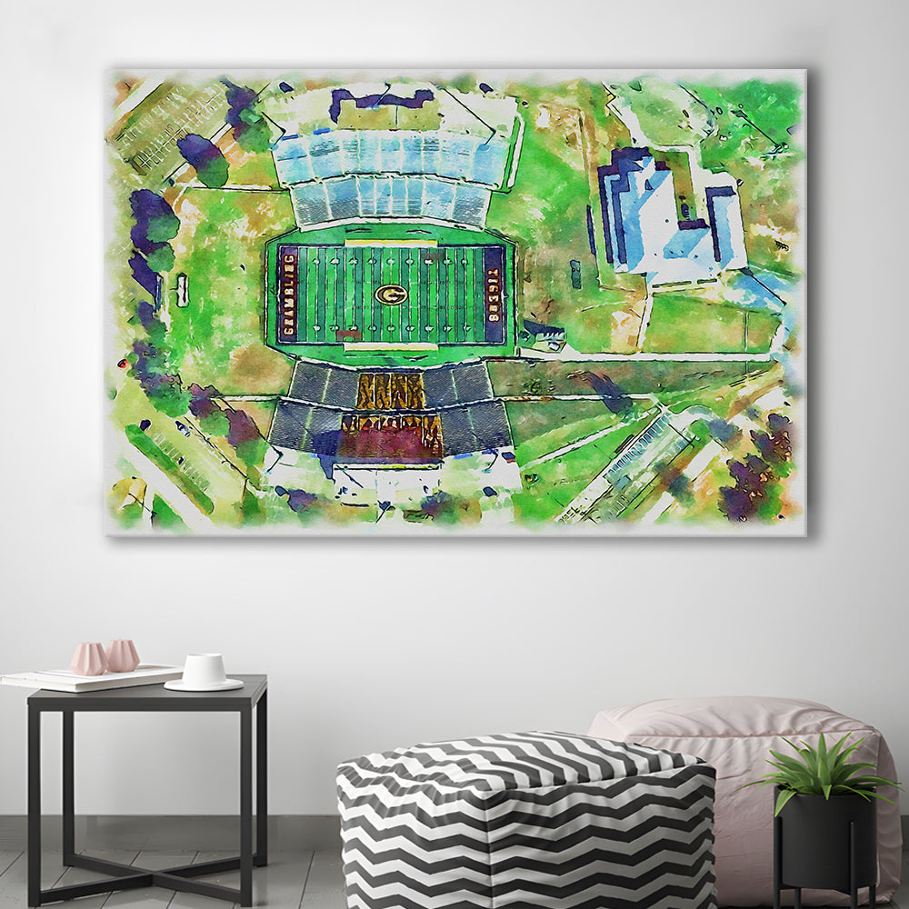 Eddie Robinson Painting Stadium Watercolor, Grambling Louisiana, Sport Art, Gifts for him, Canvas Print Wall Art