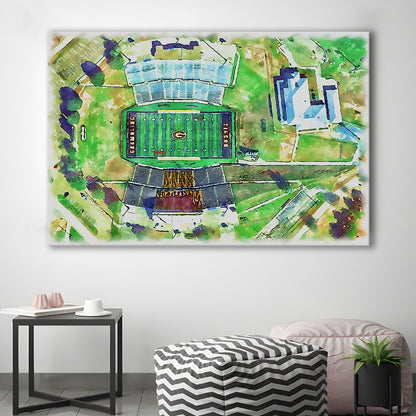 Eddie Robinson Painting Stadium Watercolor, Grambling Louisiana, Sport Art, Gifts for him, Canvas Print Wall Art