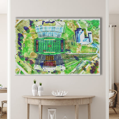 Eddie Robinson Painting Stadium Watercolor, Grambling Louisiana, Sport Art, Gifts for him, Canvas Print Wall Art