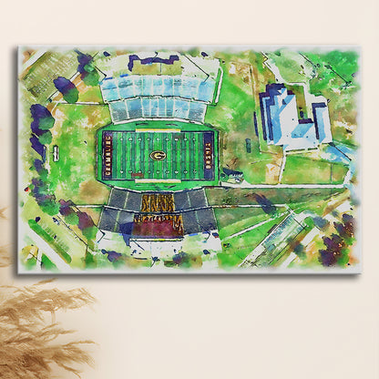 Eddie Robinson Painting Stadium Watercolor, Grambling Louisiana, Sport Art, Gifts for him, Canvas Print Wall Art