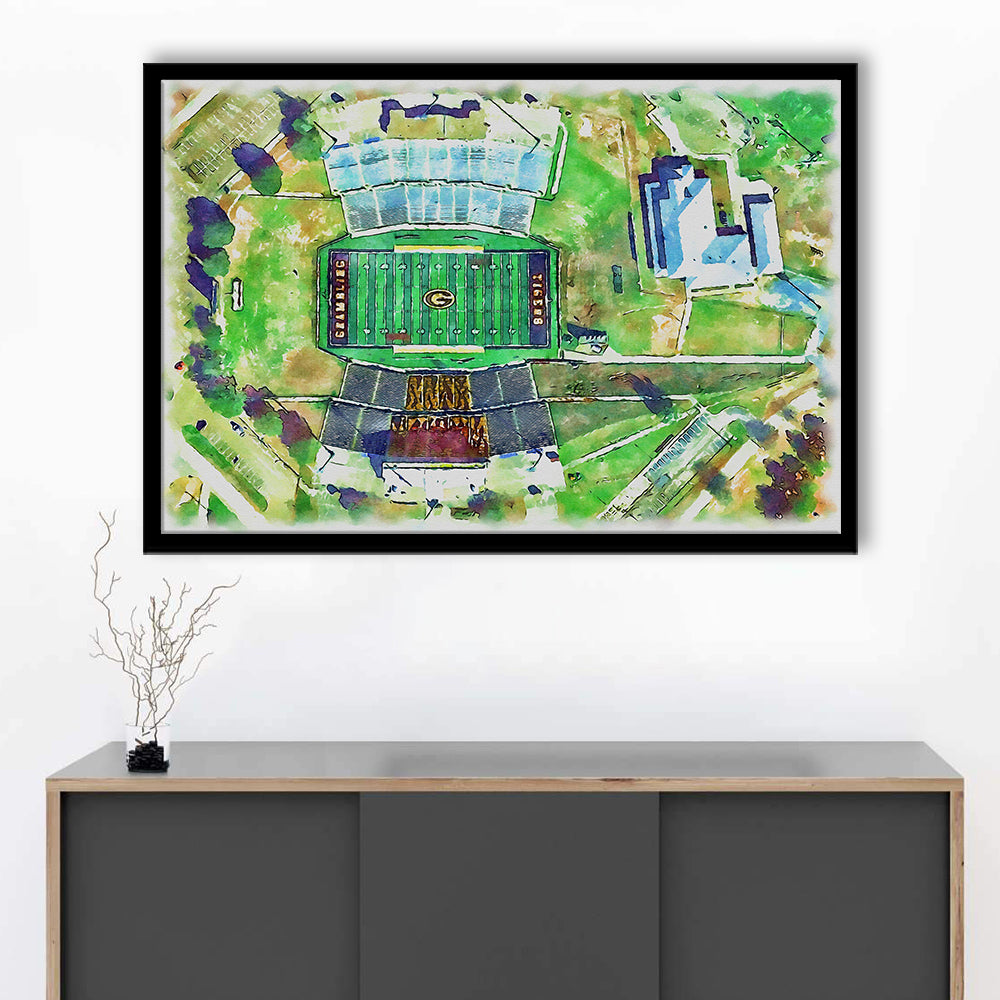 Eddie Robinson Painting Stadium Watercolor, Grambling Louisiana, Sport Gift Art, Framed Art Print Wall Decor