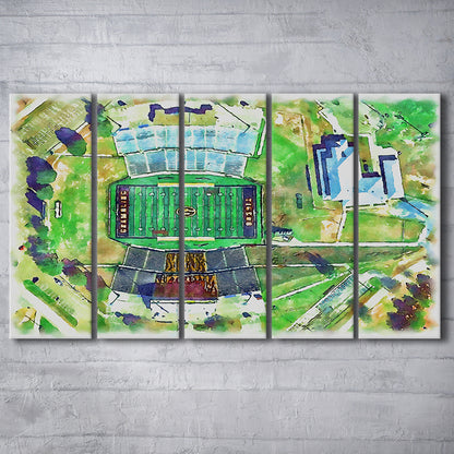 Eddie Robinson Painting Stadium Watercolor, Grambling Louisiana, Sport Art, Extra Large Canvas Print Wall Art
