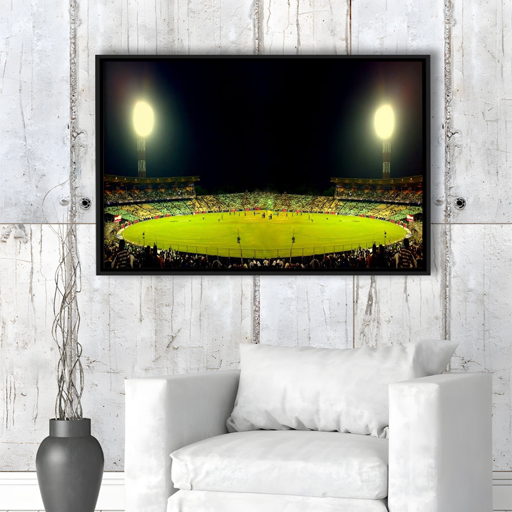 Eden Garden Cricket Ground, Stadium Canvas, Sport Art, Framed Canvas Print Wall Art, Floating Frame