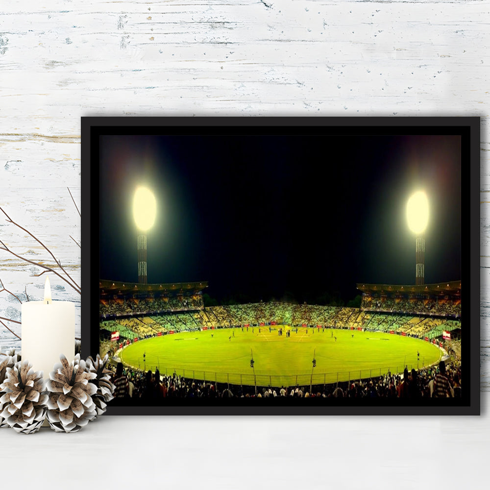 Eden Garden Cricket Ground, Stadium Canvas, Sport Art, Framed Canvas Print Wall Art, Floating Frame