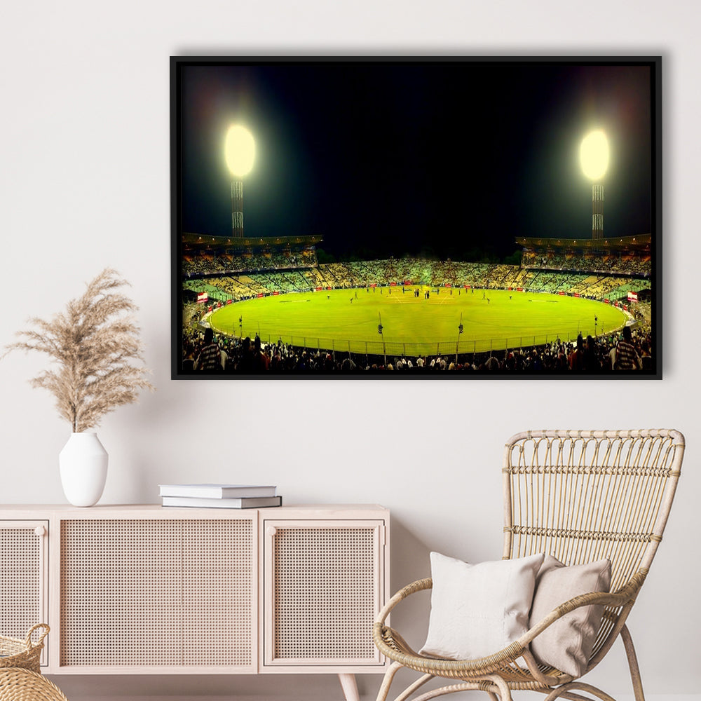 Eden Garden Cricket Ground, Stadium Canvas, Sport Art, Framed Canvas Print Wall Art, Floating Frame