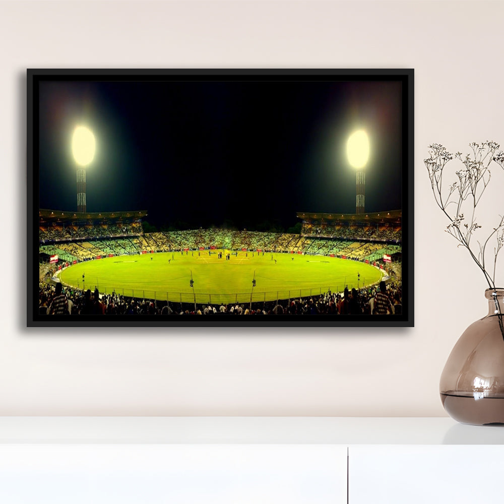 Eden Garden Cricket Ground, Stadium Canvas, Sport Art, Framed Canvas Print Wall Art, Floating Frame