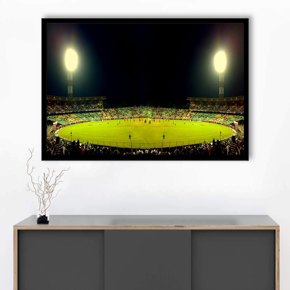 Eden Garden Cricket Ground, Stadium Canvas, Sport Art, Gift for him, Framed Art Print Wall Decor, Picture Framed