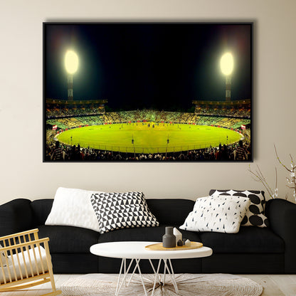 Eden Garden Cricket Ground, Stadium Canvas, Sport Art, Framed Canvas Print Wall Art, Floating Frame