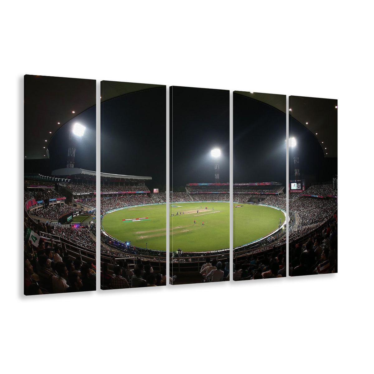 Eden Gardens in Kolkata, Stadium Canvas, Sport Art, 5 Panel B, Extra Large Canvas, Canvas Print Wall Art