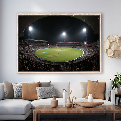 Eden Gardens in Kolkata, Stadium Canvas, Sport Art, Framed Canvas Print Wall Art, Floating Frame