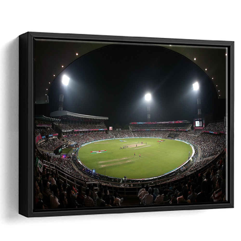 Eden Gardens in Kolkata, Stadium Canvas, Sport Art, Framed Canvas Print Wall Art, Floating Frame