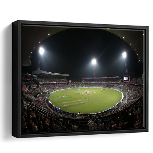 Eden Gardens in Kolkata, Stadium Canvas, Sport Art, Framed Canvas Print Wall Art, Floating Frame