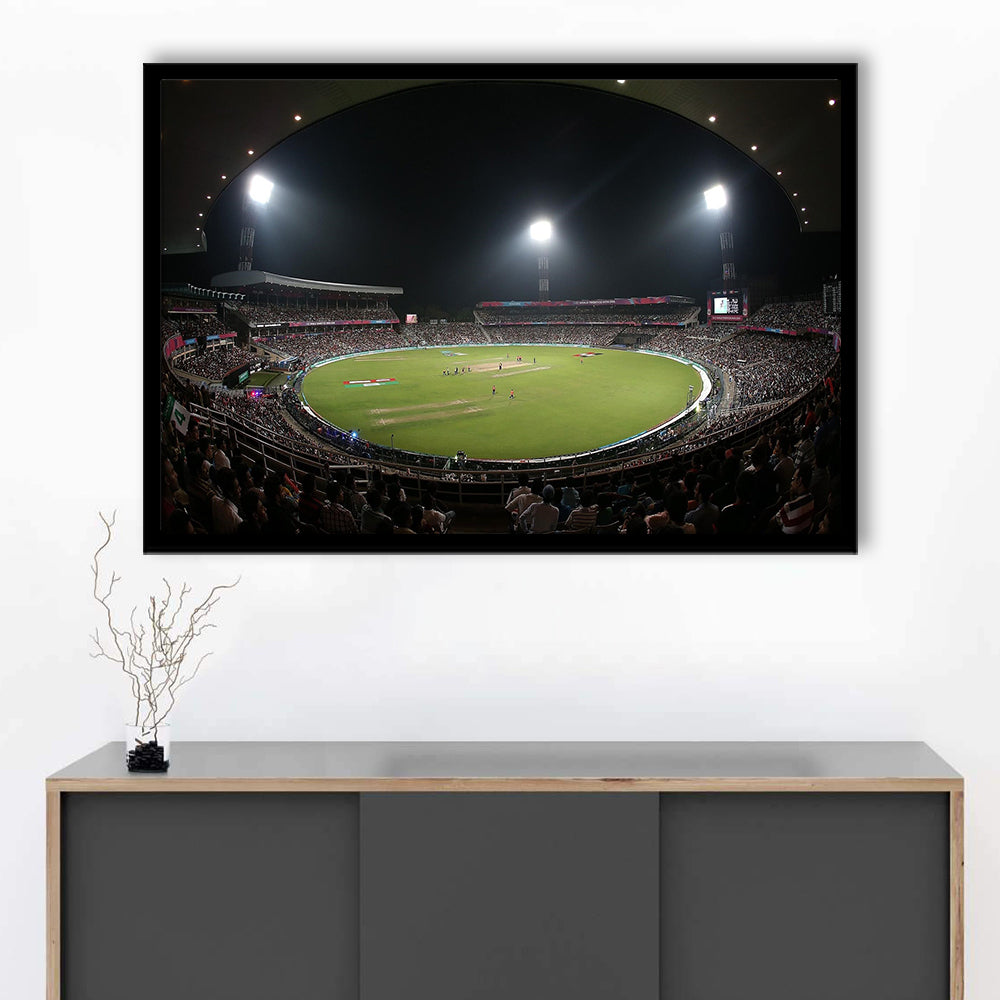 Eden Gardens in Kolkata, Stadium Canvas, Sport Art, Gift for him, Framed Art Print Wall Decor, Picture Framed