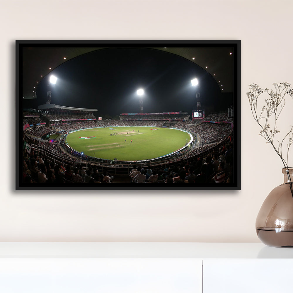 Eden Gardens in Kolkata, Stadium Canvas, Sport Art, Framed Canvas Print Wall Art, Floating Frame