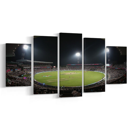Eden Gardens in Kolkata, Stadium Canvas, Sport Art, Gift for him, 5 Panel, Large Canvas, Canvas Print Wall Art