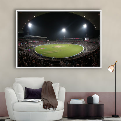 Eden Gardens in Kolkata, Stadium Canvas, Sport Art, Framed Canvas Print Wall Art, Floating Frame