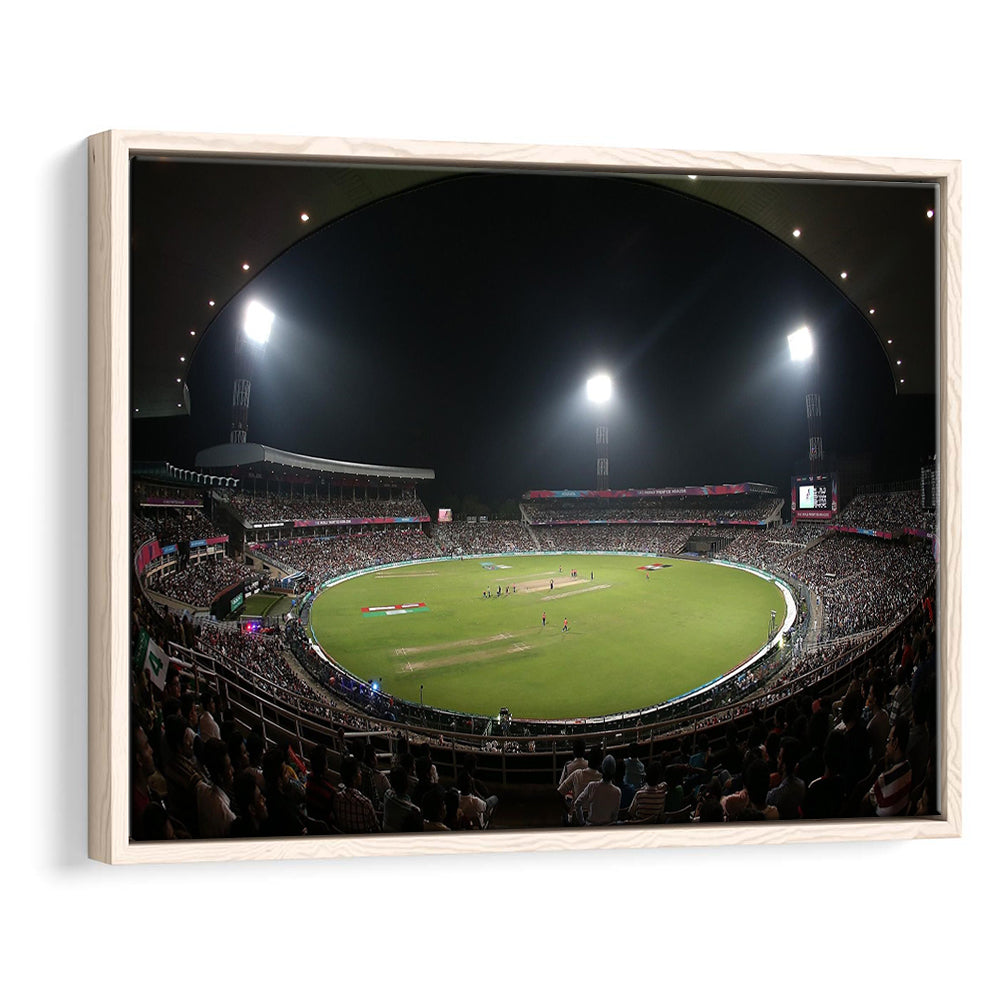 Eden Gardens in Kolkata, Stadium Canvas, Sport Art, Framed Canvas Print Wall Art, Floating Frame