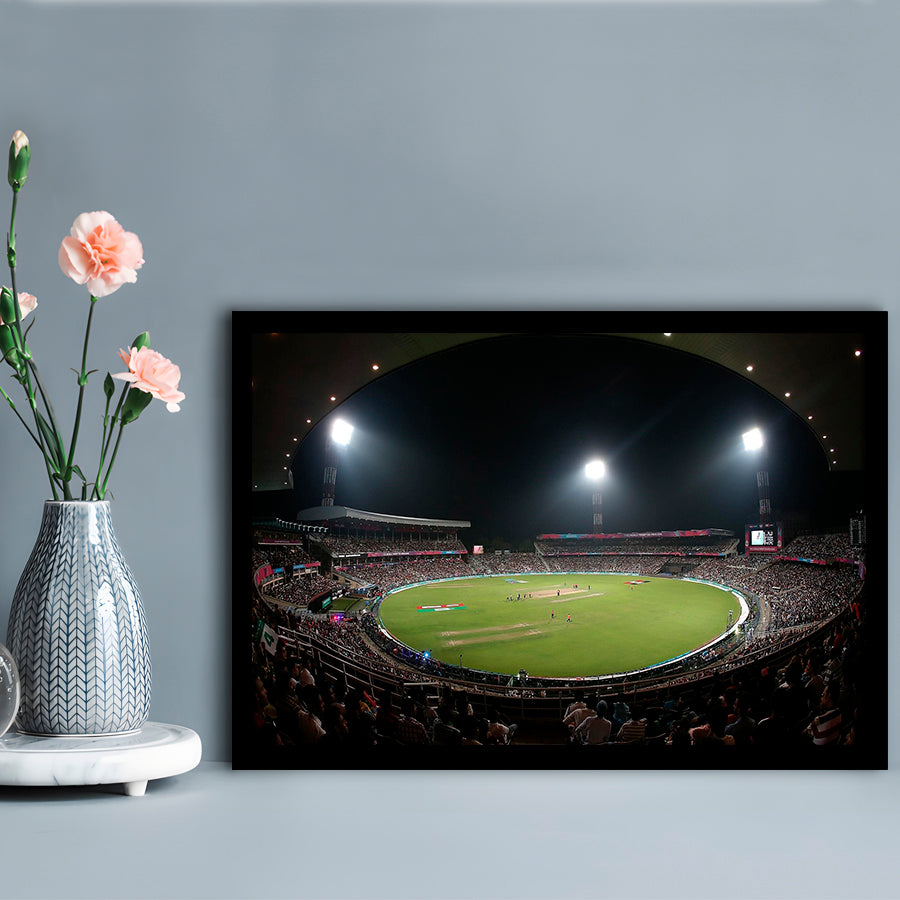 Eden Gardens in Kolkata, Stadium Canvas, Sport Art, Gift for him, Framed Art Print Wall Decor, Picture Framed