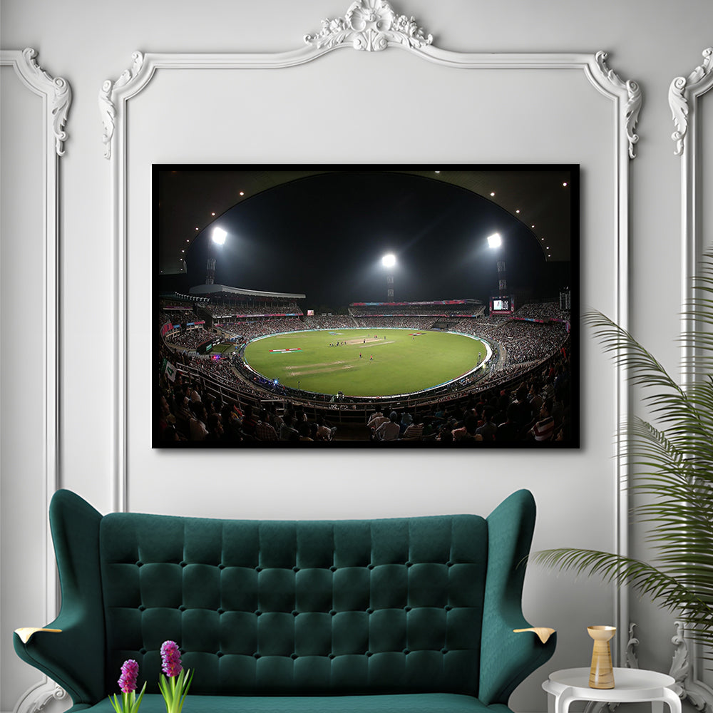 Eden Gardens in Kolkata, Stadium Canvas, Sport Art, Gift for him, Framed Art Print Wall Decor, Picture Framed
