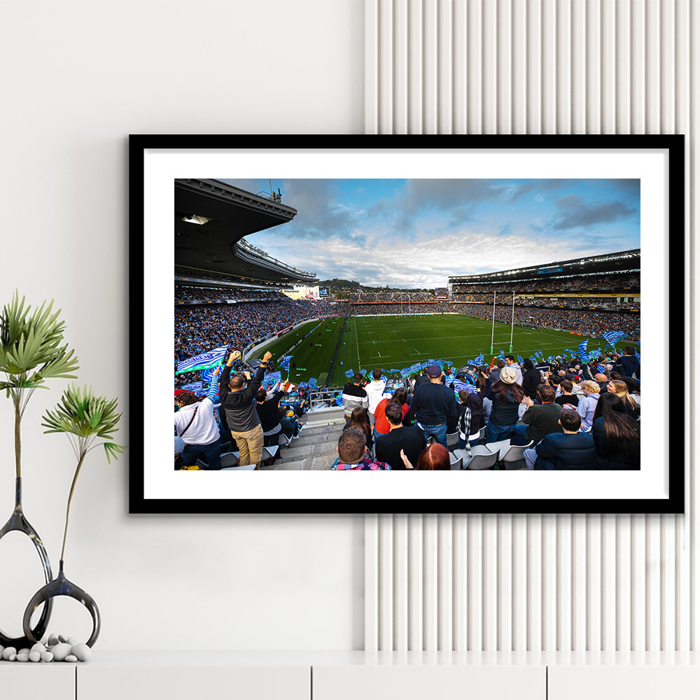 Eden Park New Zealand, Stadium Canvas, Sport Art, Gift for him, White Border Framed Art Print Wall Decor
