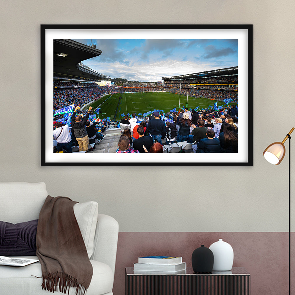 Eden Park New Zealand, Stadium Canvas, Sport Art, Gift for him, White Border Framed Art Print Wall Decor