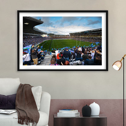 Eden Park New Zealand, Stadium Canvas, Sport Art, Gift for him, White Border Framed Art Print Wall Decor