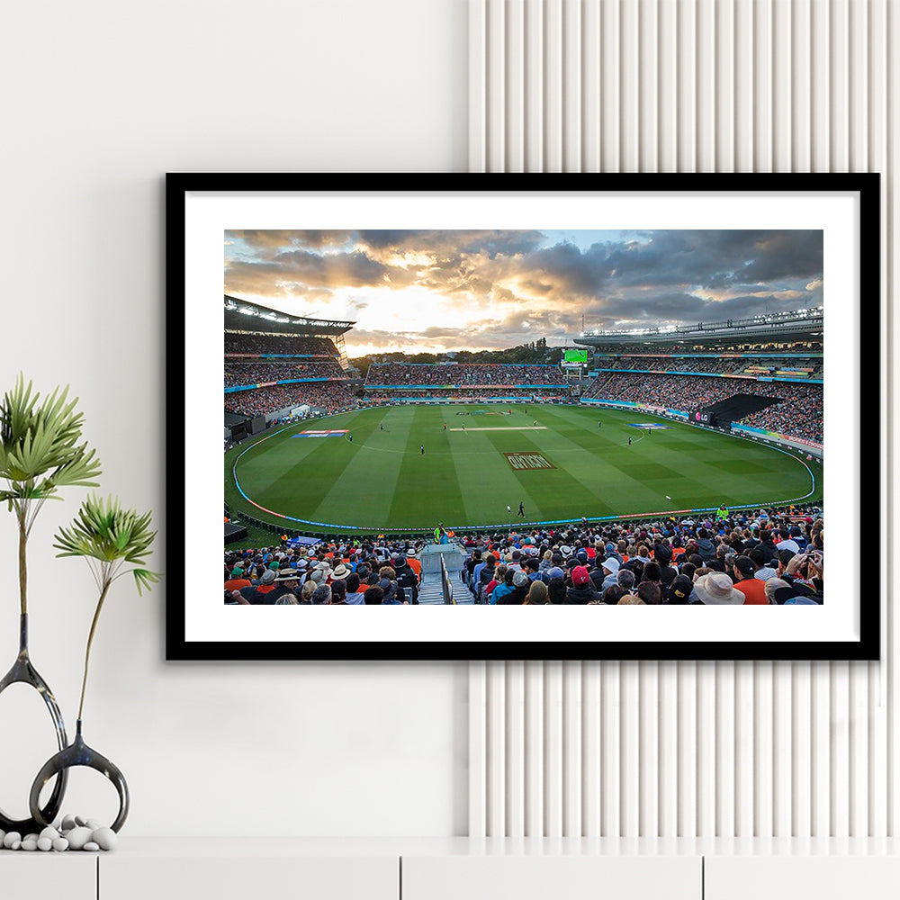 Eden Park, Stadium Canvas, Sport Art, Gift for him, White Border Framed Art Print Wall Decor