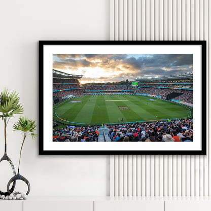 Eden Park, Stadium Canvas, Sport Art, Gift for him, White Border Framed Art Print Wall Decor