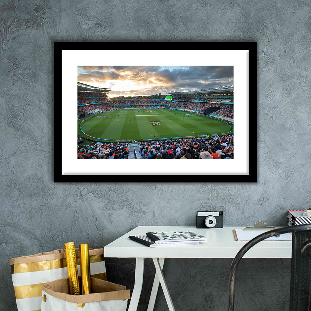 Eden Park, Stadium Canvas, Sport Art, Gift for him, White Border Framed Art Print Wall Decor