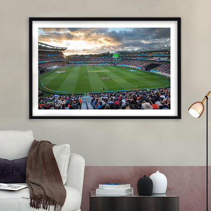 Eden Park, Stadium Canvas, Sport Art, Gift for him, White Border Framed Art Print Wall Decor