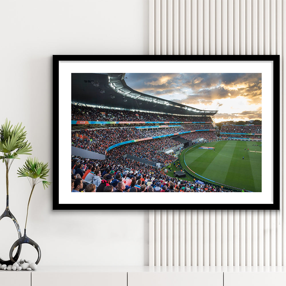 Eden Park Stadium, Stadium Canvas, Sport Art, Fan Gifts, White Border Framed Art Print Wall Decor